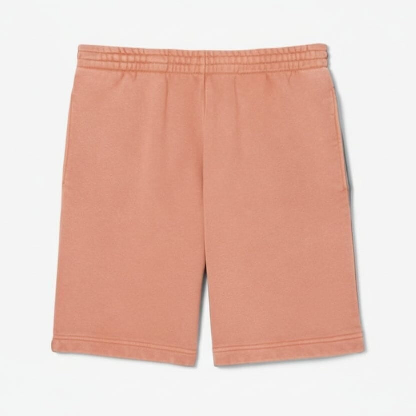 Washed Effect Cotton Fleece Shorts