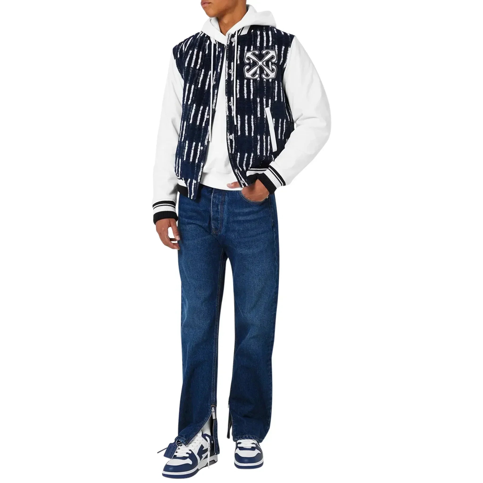 Off White Out Of Office Navy Blue White Sneakers