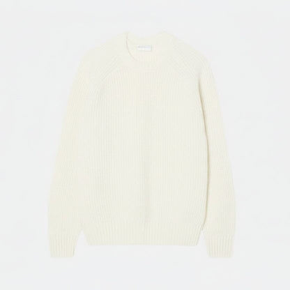 Thick Carded Wool Crew Neck Sweater