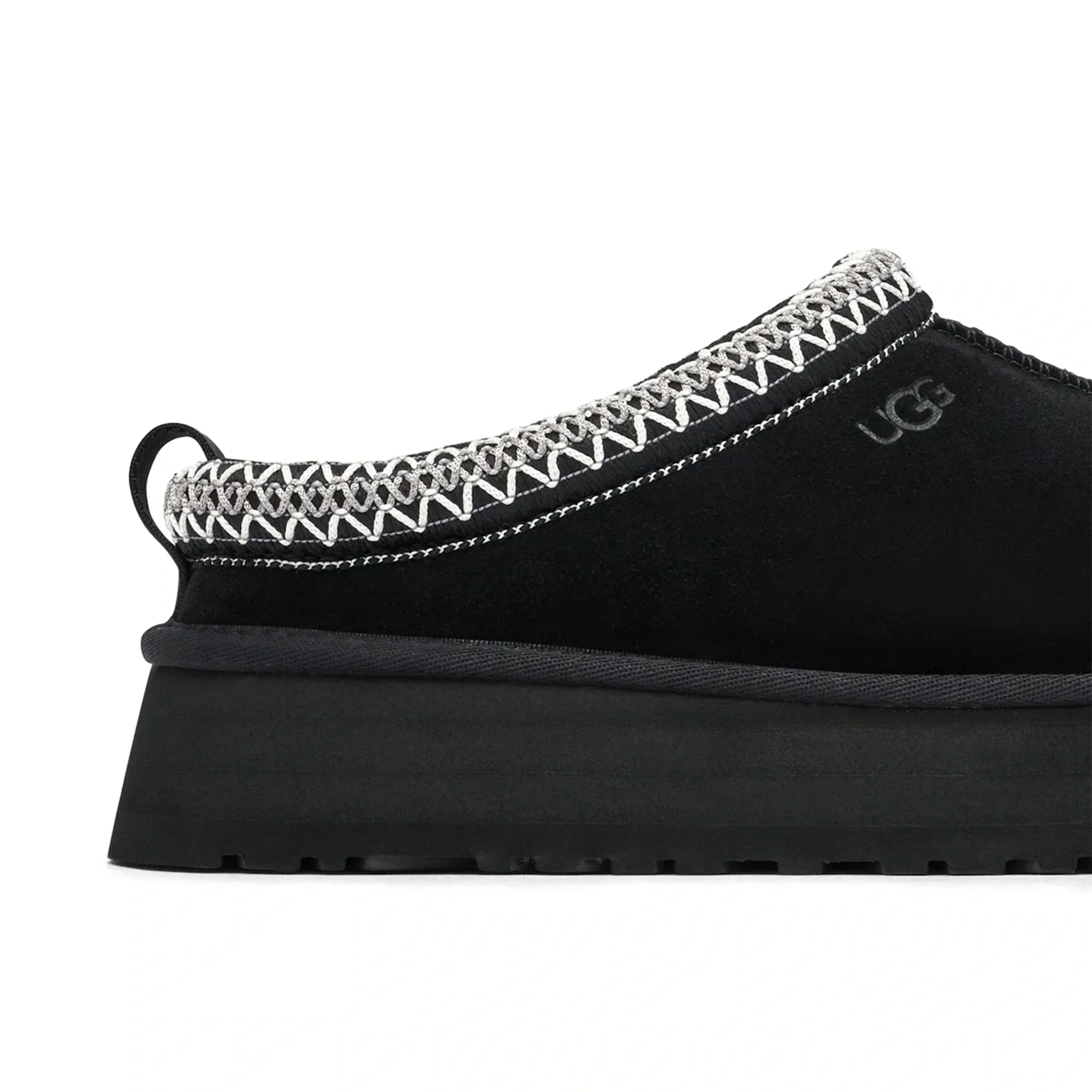 UGG Tazz Platform Black Slippers (W)
